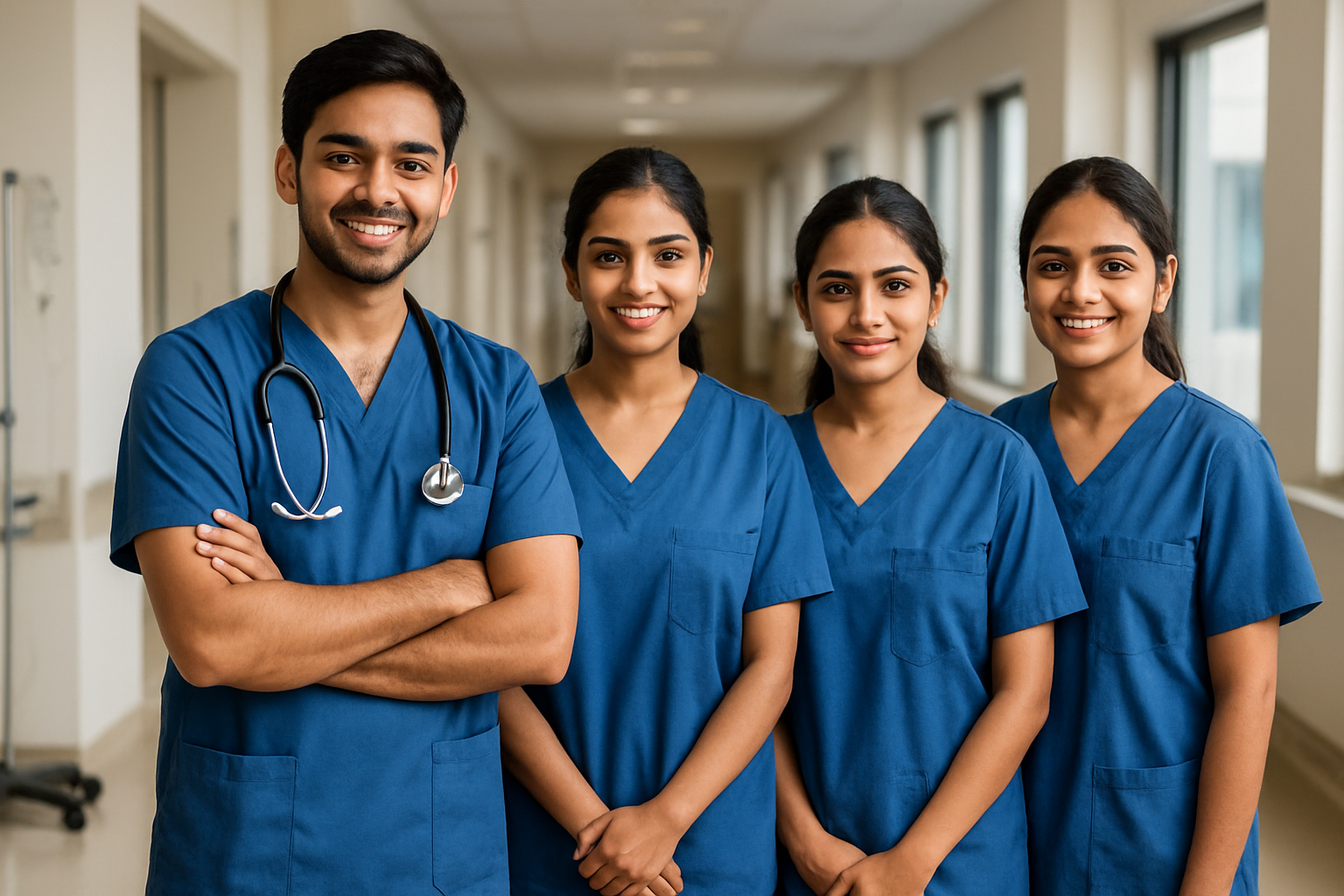 Successful healthcare professionals celebrating achievement